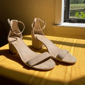 Brash Nude Chunky Low Heels